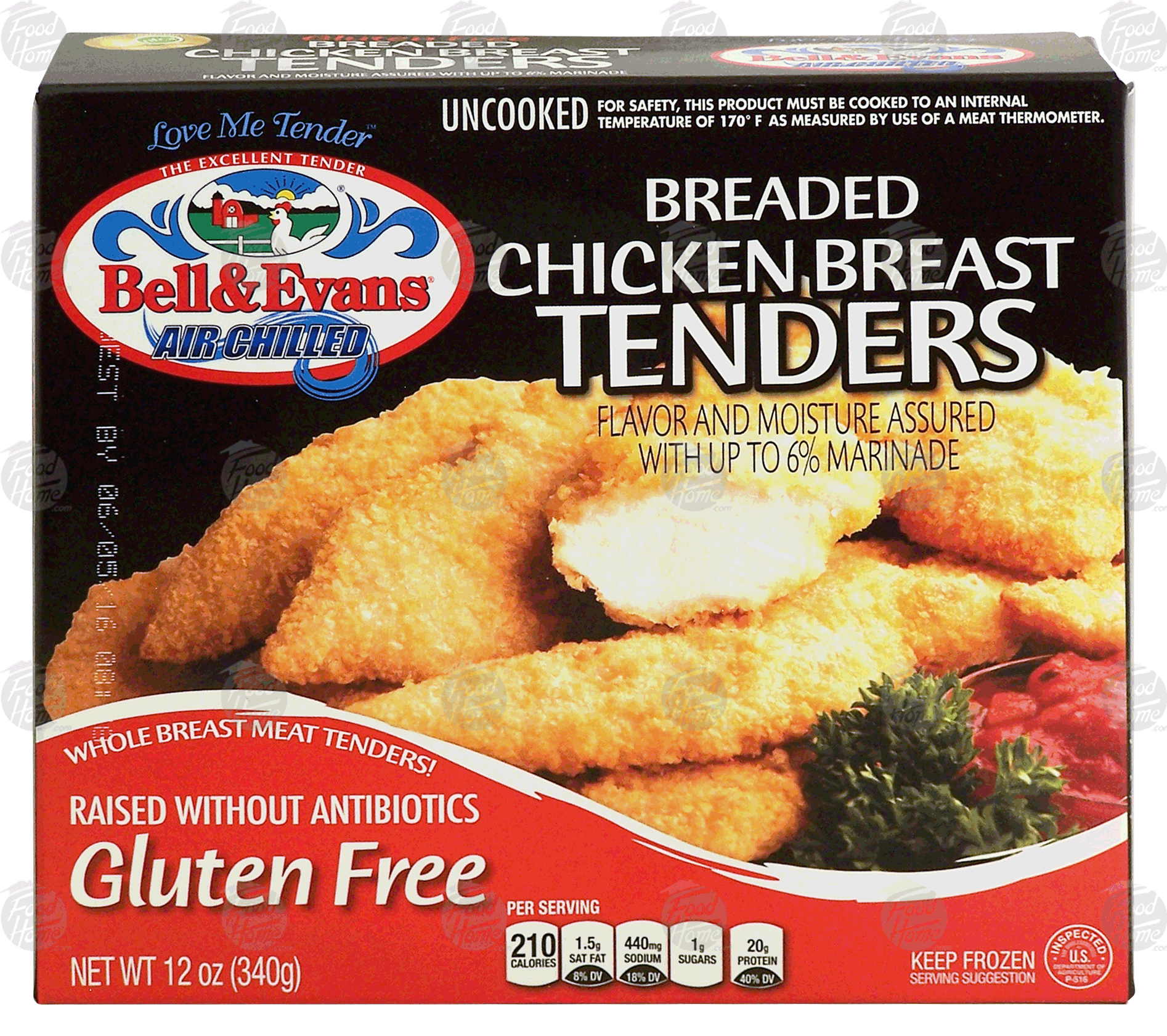 Bell & Evans Air Chilled uncooked breaded chicken breast tenders, raised without antibiotics, gluten free Full-Size Picture